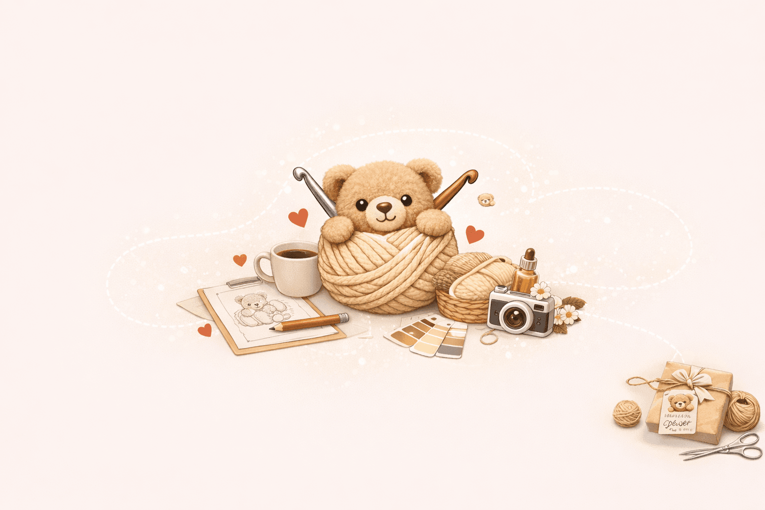 Ilustrační pozadí s medvídkem